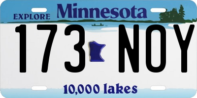 MN license plate 173NOY