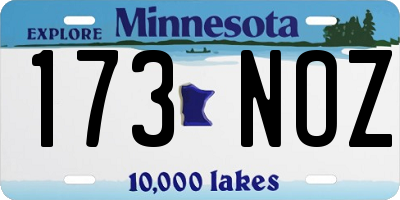 MN license plate 173NOZ
