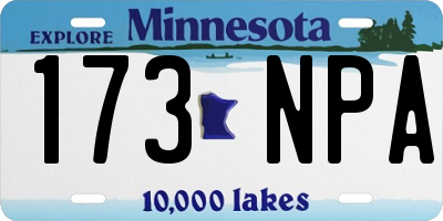MN license plate 173NPA