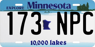 MN license plate 173NPC