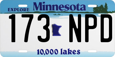 MN license plate 173NPD