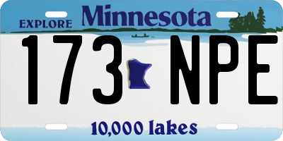 MN license plate 173NPE