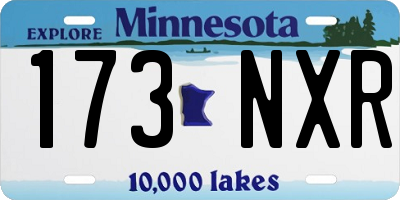 MN license plate 173NXR