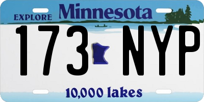 MN license plate 173NYP