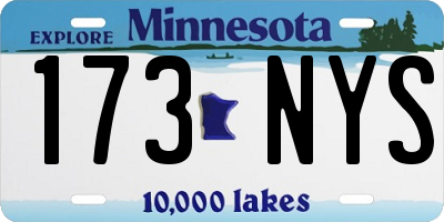 MN license plate 173NYS