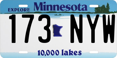 MN license plate 173NYW