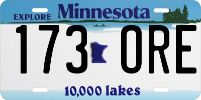 MN license plate 173ORE