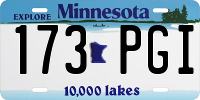 MN license plate 173PGI