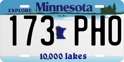 MN license plate 173PHO