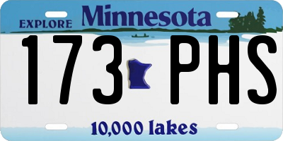 MN license plate 173PHS