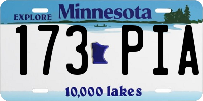 MN license plate 173PIA