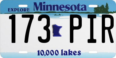 MN license plate 173PIR