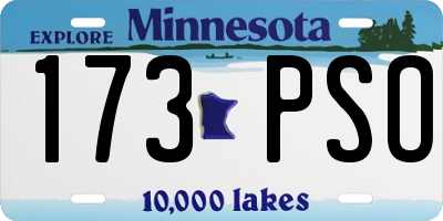 MN license plate 173PSO
