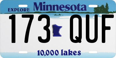 MN license plate 173QUF