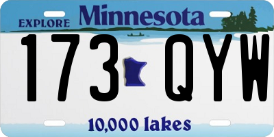 MN license plate 173QYW
