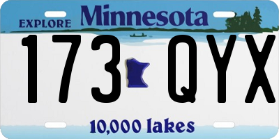 MN license plate 173QYX