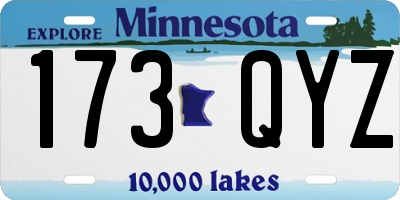 MN license plate 173QYZ