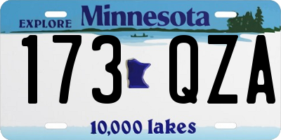 MN license plate 173QZA