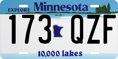 MN license plate 173QZF