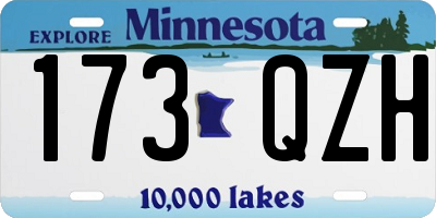 MN license plate 173QZH