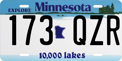 MN license plate 173QZR