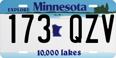 MN license plate 173QZV