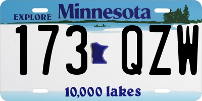 MN license plate 173QZW