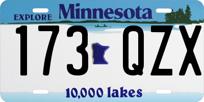 MN license plate 173QZX