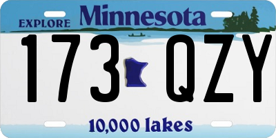MN license plate 173QZY
