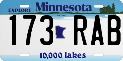 MN license plate 173RAB