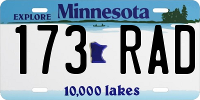 MN license plate 173RAD