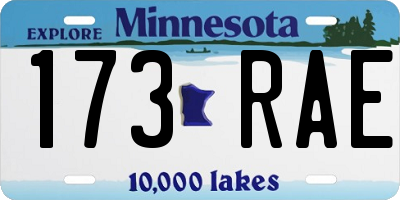 MN license plate 173RAE