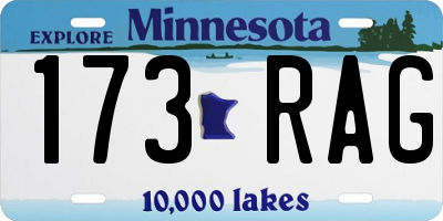 MN license plate 173RAG