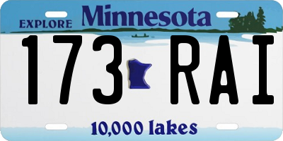 MN license plate 173RAI