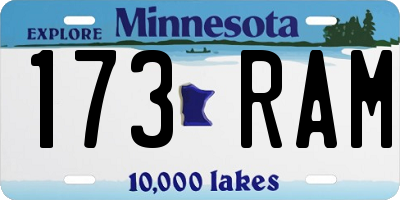 MN license plate 173RAM