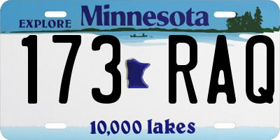 MN license plate 173RAQ