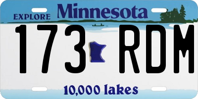 MN license plate 173RDM