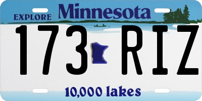 MN license plate 173RIZ