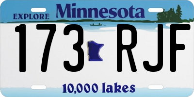 MN license plate 173RJF
