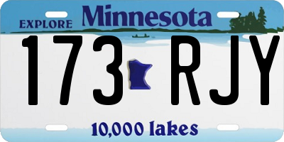 MN license plate 173RJY