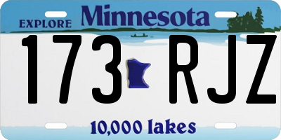 MN license plate 173RJZ