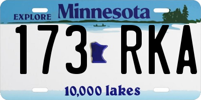 MN license plate 173RKA