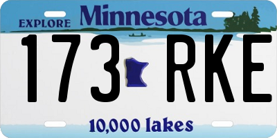 MN license plate 173RKE