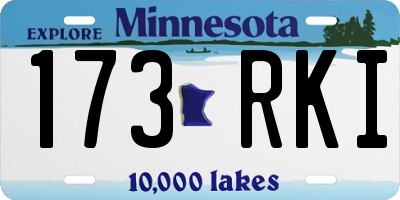 MN license plate 173RKI
