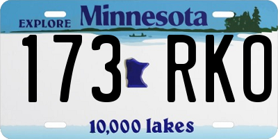 MN license plate 173RKO
