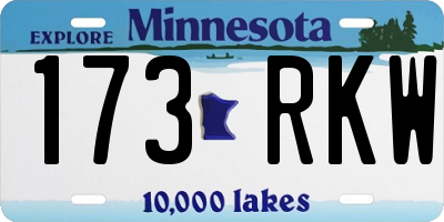 MN license plate 173RKW