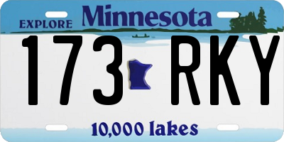 MN license plate 173RKY