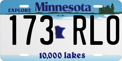 MN license plate 173RLO