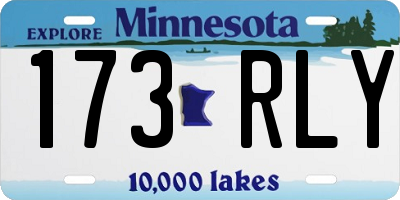 MN license plate 173RLY