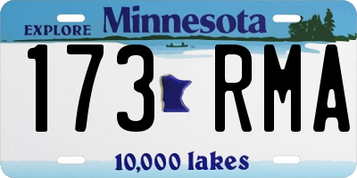 MN license plate 173RMA